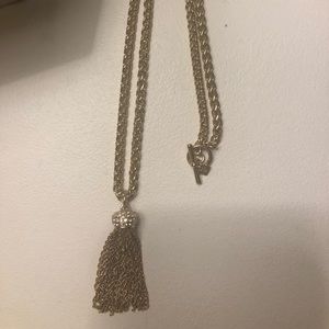 Banana Republic Gold Long Toggle Tassel Necklace